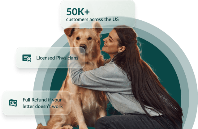 A person and their dog at home