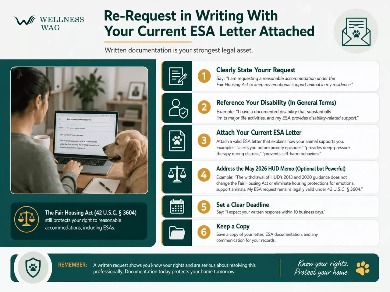 re request in writing with your current esa letter attached